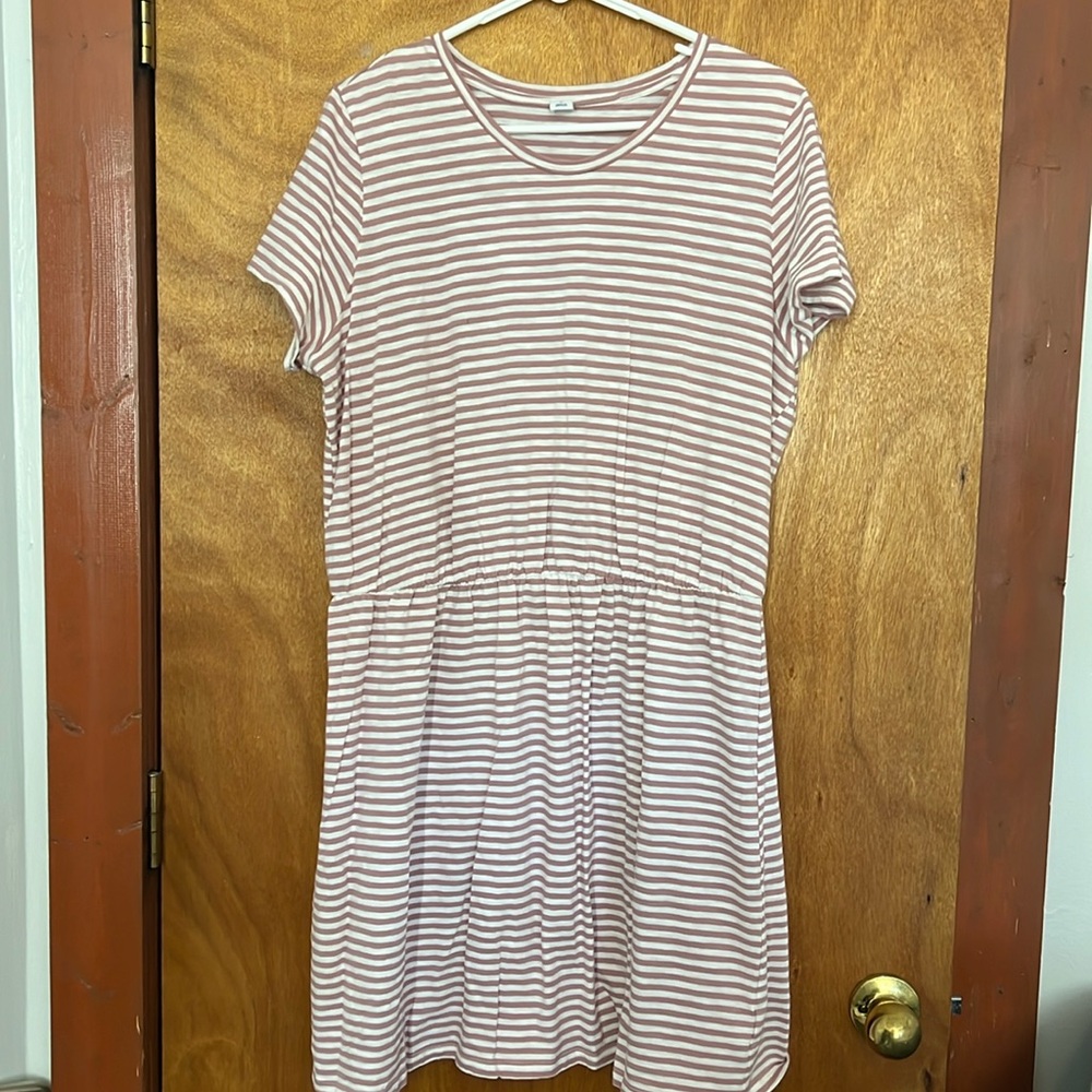 Old Navy Waist Defined Slub Knit T-Shirt Dresse